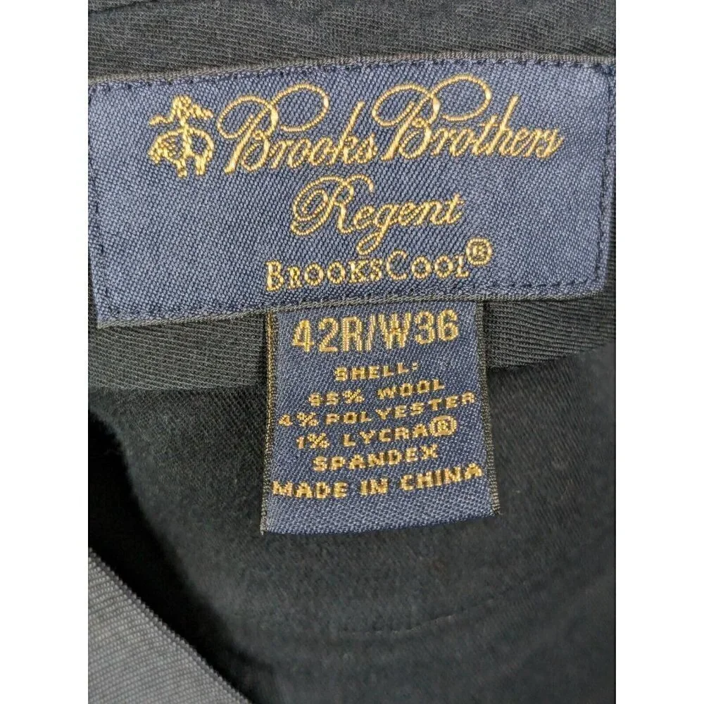 Brooks Brothers Regent Pants 42R/W36 (Actual 32x29.5) BrooksCool Wool Blend